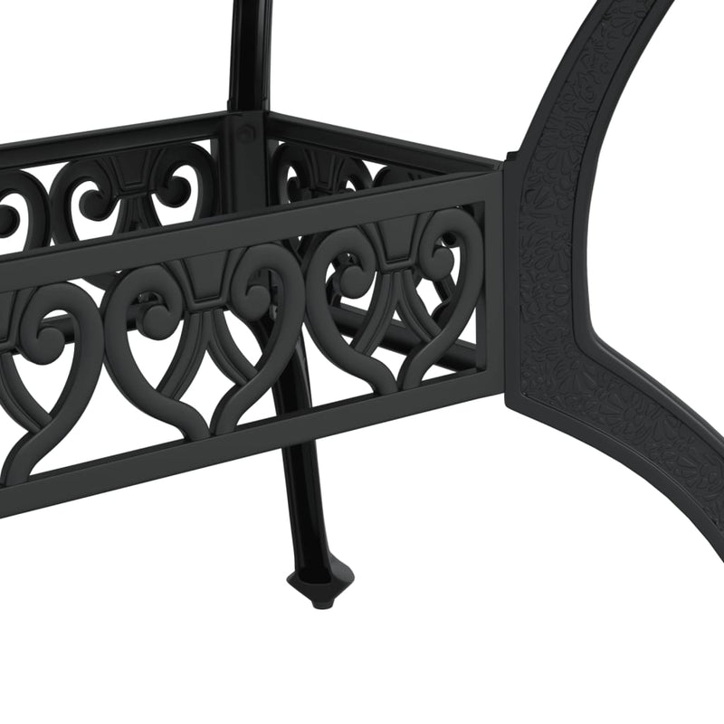 7 Piece Garden Dining Set Black Cast Aluminium