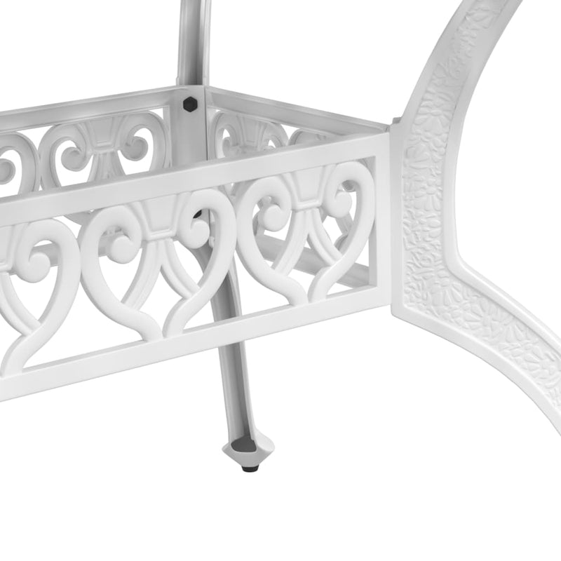 7 Piece Garden Dining Set White Cast Aluminium