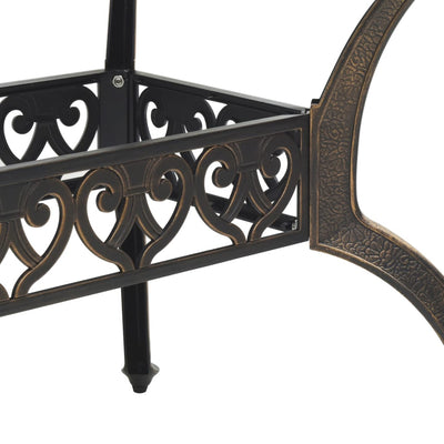 5 Piece Garden Dining Set Bronze Cast Aluminium