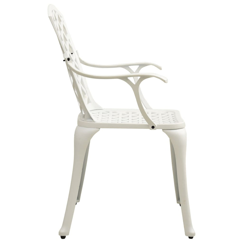 Garden Chairs 6 pcs Cast Aluminium White