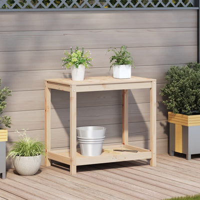 Potting Table with Shelf 82.5x50x75 cm Solid Wood Pine