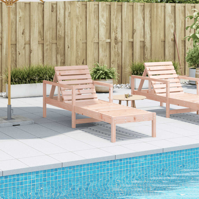 Sun Lounger 199.5x62x55 cm Solid Wood Douglas