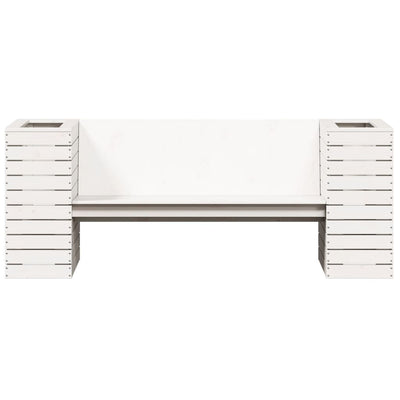 Planter Bench White 167.5x60x65 cm Solid Wood Pine