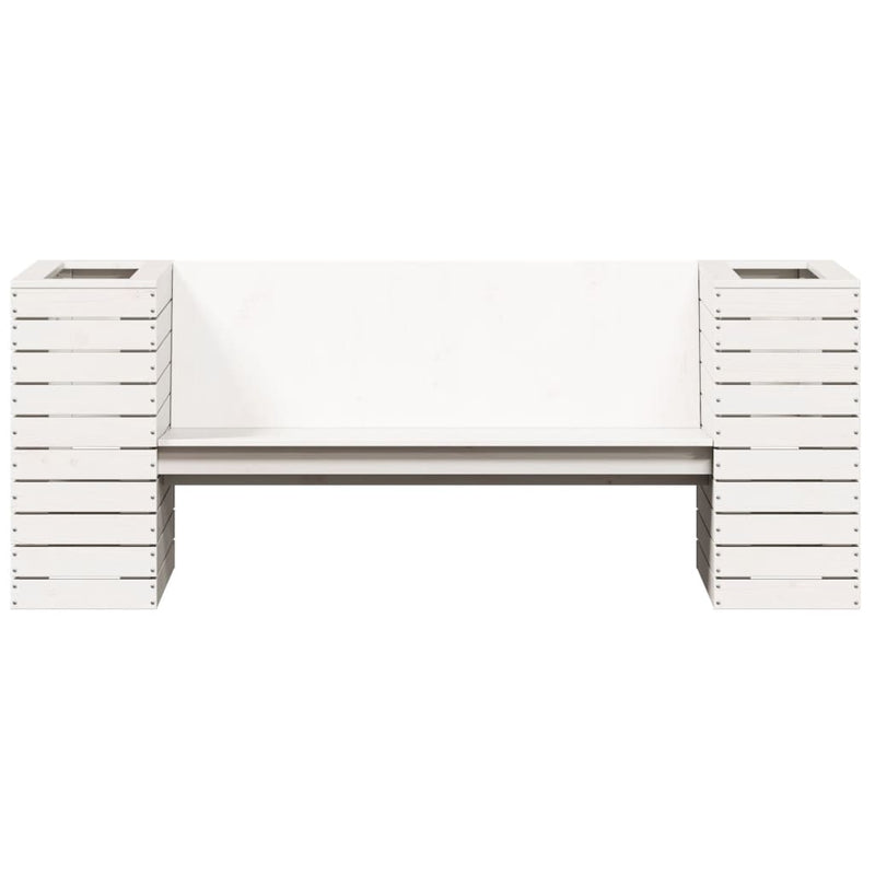 Planter Bench White 167.5x60x65 cm Solid Wood Pine