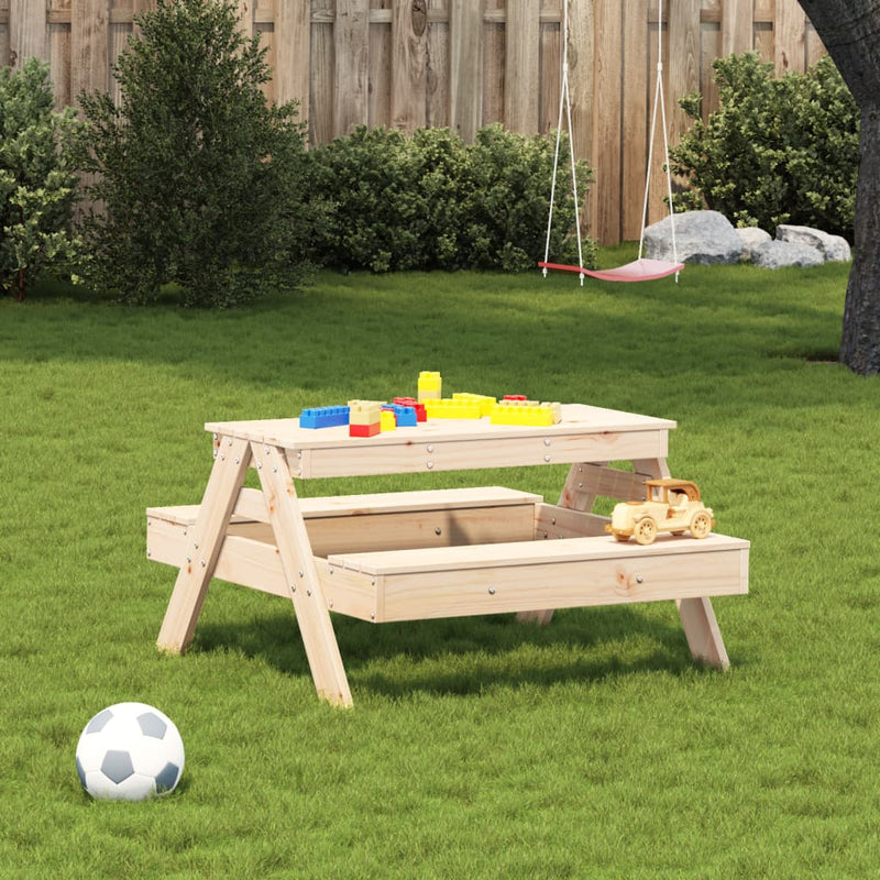 Picnic Table for Kids 88x97x52 cm Solid Wood Pine