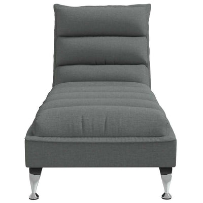 Massage Chaise Lounge with Cushions Dark Grey Fabric