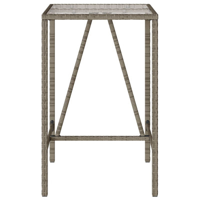 Outdoor Bar Table Grey 70x70x110 cm Poly Rattan