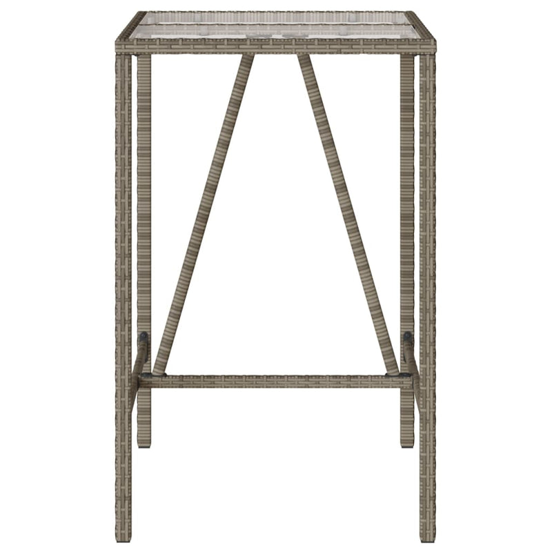 Outdoor Bar Table Grey 70x70x110 cm Poly Rattan