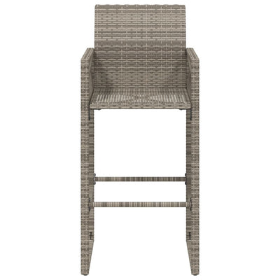 Garden Bar Stools 2 pcs Grey Poly Rattan