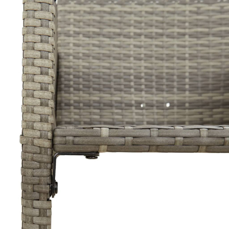 Garden Bar Stools 2 pcs Grey Poly Rattan