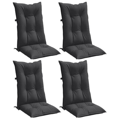 Highback Chair Cushions 4 pcs Melange Anthracite 120x50x7 cm Fabric