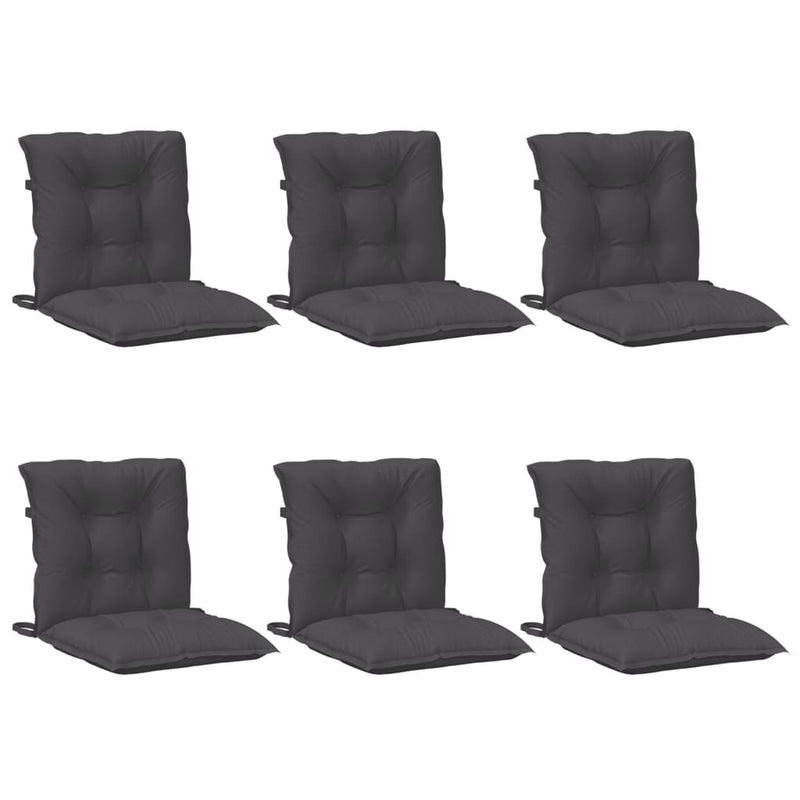 Lowback Chair Cushions 6 pcs Melange Anthracite 100x50x7 cm Fabric