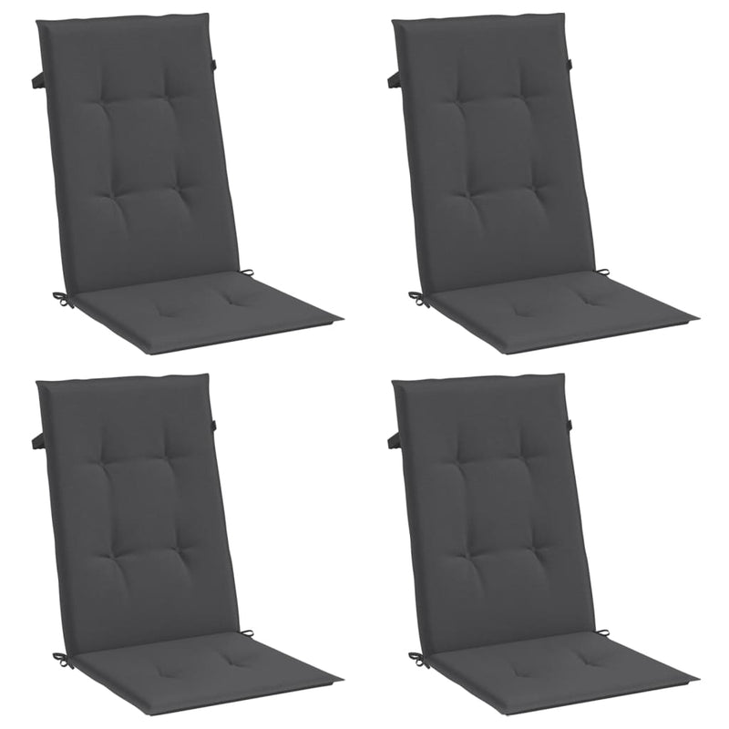 Highback Chair Cushions 4 pcs Melange Anthracite 120x50x4 cm Fabric