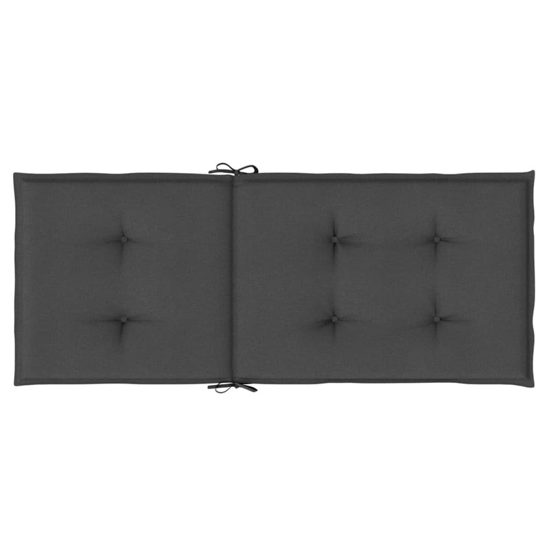 Highback Chair Cushions 4 pcs Melange Anthracite 120x50x4 cm Fabric