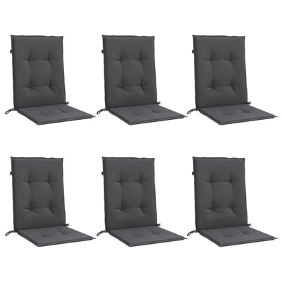 Lowback Chair Cushions 6 pcs Melange Anthracite 100x50x4 cm Fabric