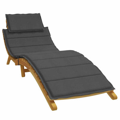 Sun Lounger Cushion Melange Anthracite 186x58x3 cm Fabric