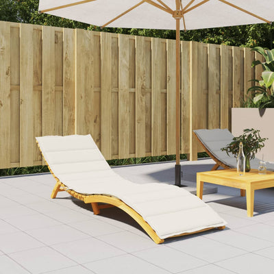 Sun Lounger Cushion Melange Cream 200x50x4 cm Fabric