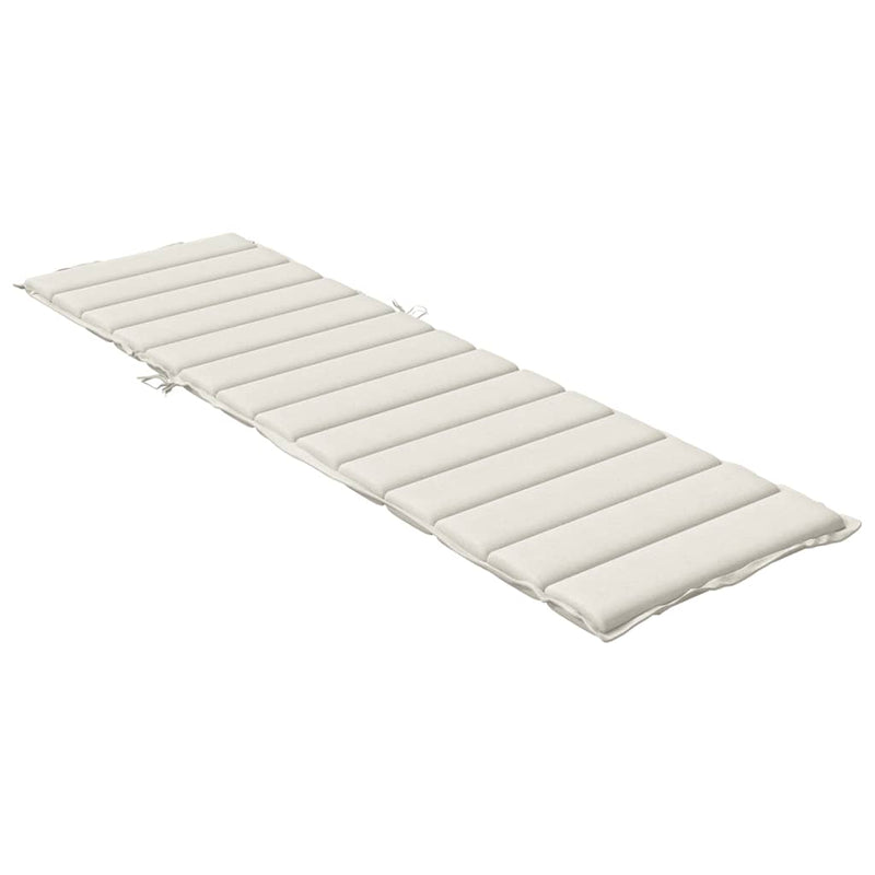 Sun Lounger Cushion Melange Cream 200x50x4 cm Fabric