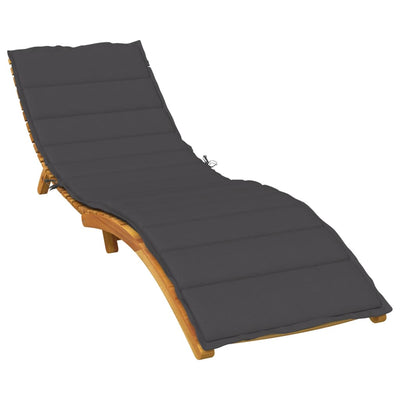 Sun Lounger Cushion Melange Anthracite 200x70x4 cm Fabric