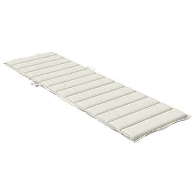 Sun Lounger Cushion Melange Cream 200x70x4 cm Fabric