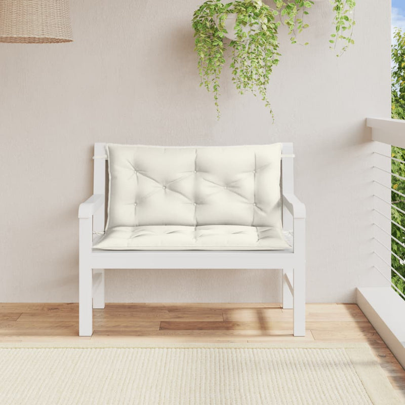 Garden Bench Cushions 2 pcs Melange Cream 100x50x7 cm Fabric