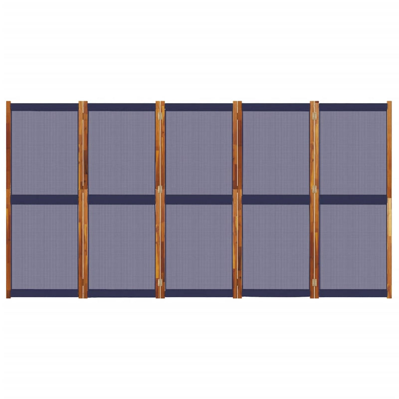 5-Panel Room Divider Dark Blue 350x180 cm