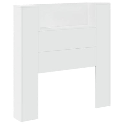 Headboard Cabinet with LED White 100x16.5x103.5 cm