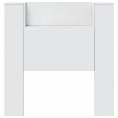 Headboard Cabinet with LED White 100x16.5x103.5 cm