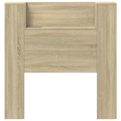 Headboard Cabinet with LED Sonoma Oak 100x16.5x103.5 cm