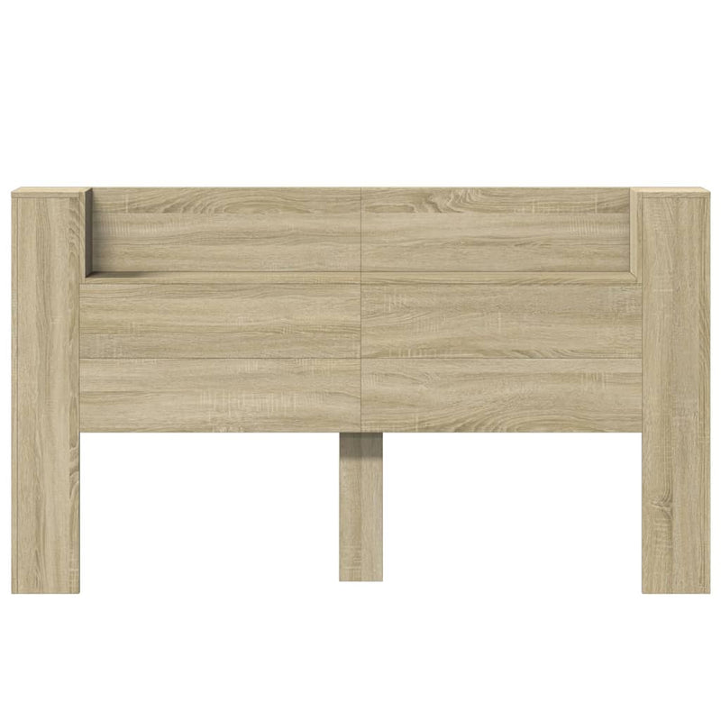 Headboard Cabinet with LED Sonoma Oak 180 cm