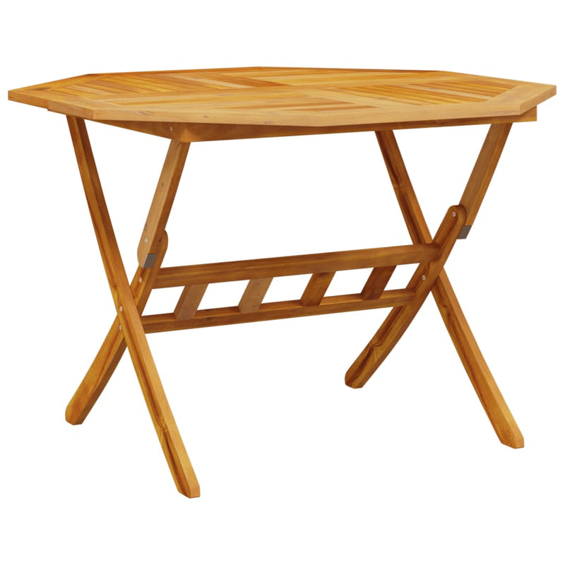 Folding Garden Table Ø110x75 cm Solid Wood Acacia