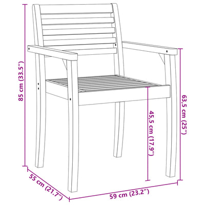 Garden Chairs 2 pcs 59x55x85 cm Solid Wood Acacia