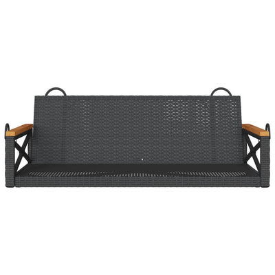 Swing Bench Black 109x62x40 cm Poly Rattan