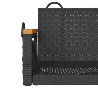 Swing Bench Black 109x62x40 cm Poly Rattan