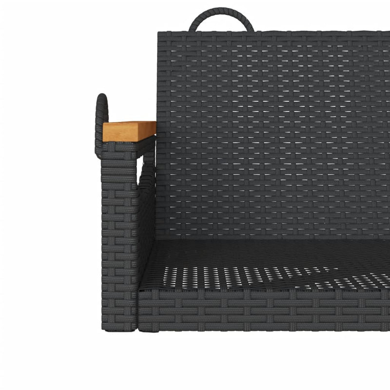 Swing Bench Black 63x62x40 cm Poly Rattan