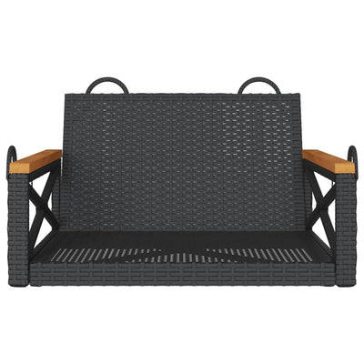 Swing Bench Black 63x62x40 cm Poly Rattan