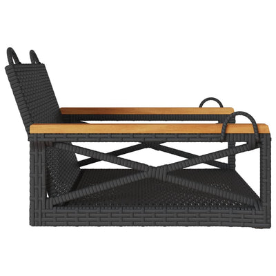 Swing Bench Black 63x62x40 cm Poly Rattan