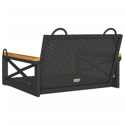 Swing Bench Black 63x62x40 cm Poly Rattan