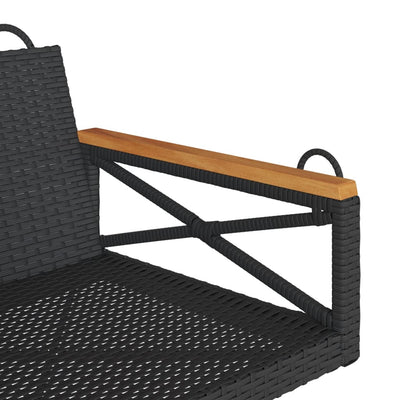 Swing Bench Black 63x62x40 cm Poly Rattan