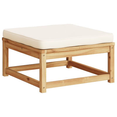 Garden Footstool with Cushions Solid Wood Acacia