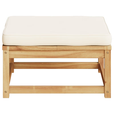 Garden Footstool with Cushions Solid Wood Acacia