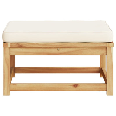 Garden Footstool with Cushions Solid Wood Acacia