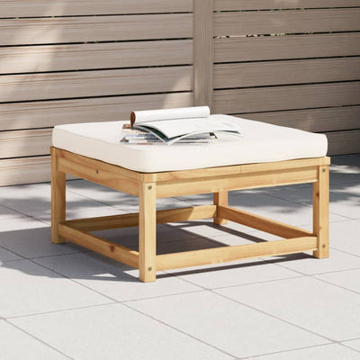 Garden Footstool with Cushions Solid Wood Acacia