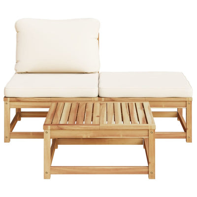 3 Piece Garden Lounge Set with Cushions Solid Wood Acacia