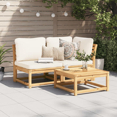 2 Piece Garden Lounge Set with Cushions Solid Wood Acacia