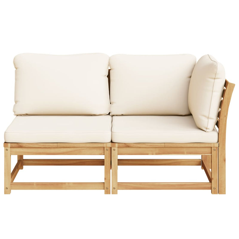 2 Piece Garden Lounge Set with Cushions Solid Wood Acacia