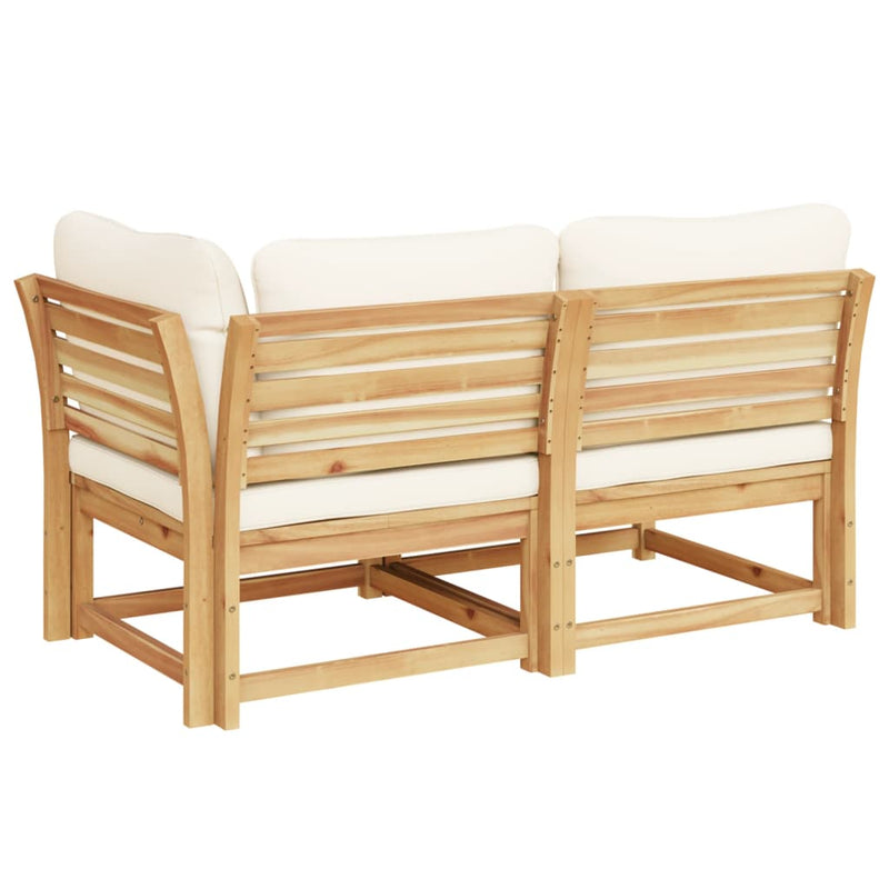 2 Piece Garden Lounge Set with Cushions Solid Wood Acacia