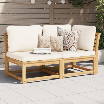 2 Piece Garden Lounge Set with Cushions Solid Wood Acacia