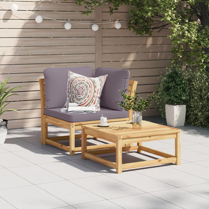 Garden Sofa Corner with Cushions 73x73x65 cm Solid Wood Acacia