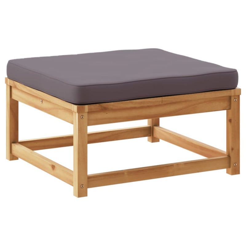 Garden Footstool with Cushions Solid Wood Acacia